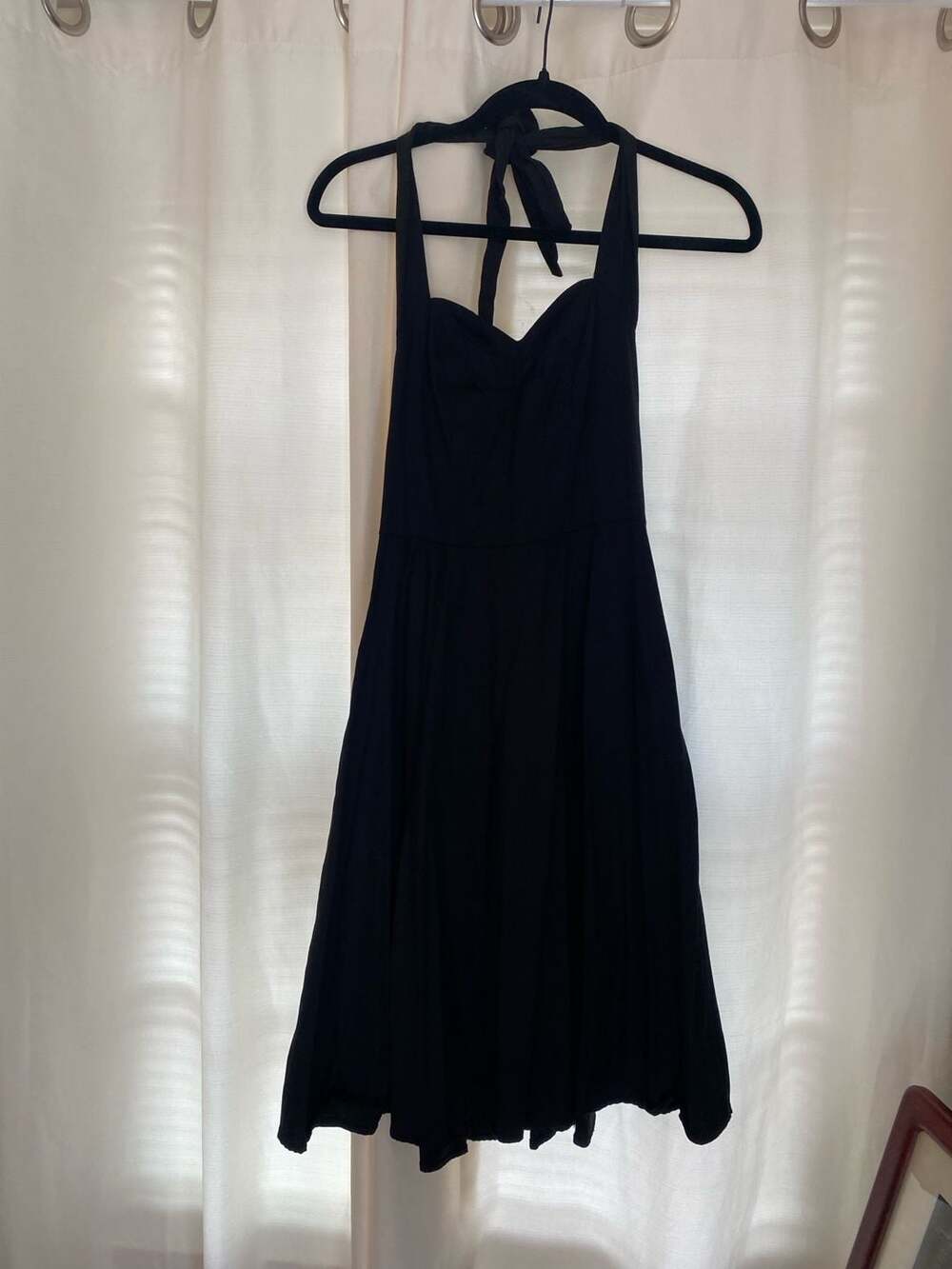 1950s Pin-Up Style Black Halter Dress